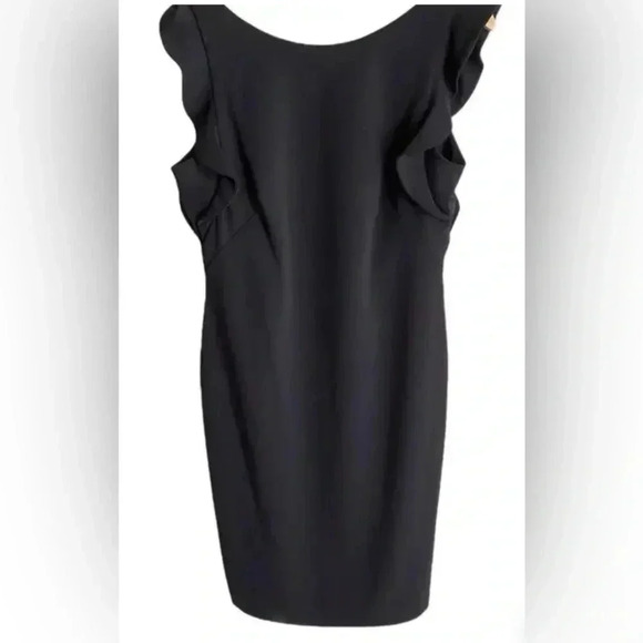 Calvin Klein Flutter-Sleeve Black Sheath Size 6 - Picture 5 of 7